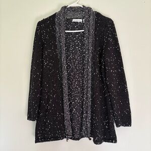 Liz Claiborne Black and White Speckled Cardigan - Size XL